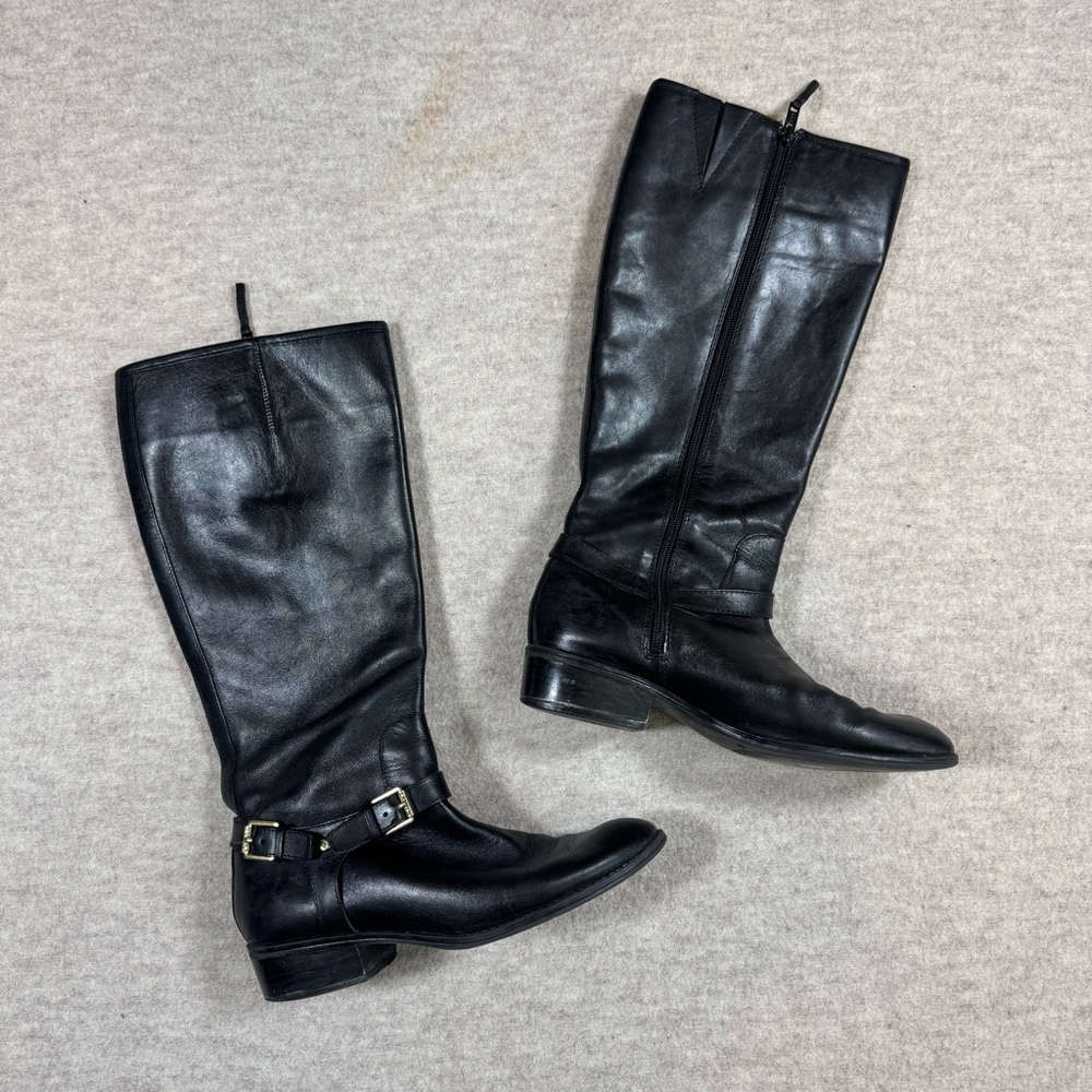 Ralph Lauren Black Leather Ankle Boots - Picture 2 of 6